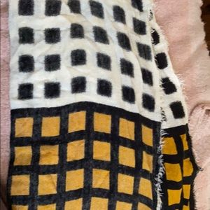 Zara square raw hem scarf